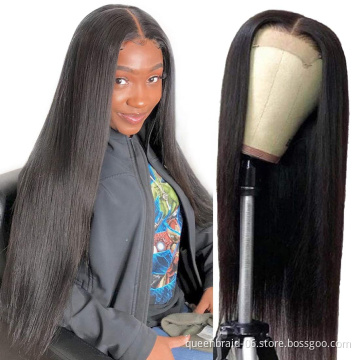 Transparent Lace Front Wigs Human Hair Straight Lace Front Wigs 4x4 HD Lace Closure Wigs Human Hair Pre Plucked Natural Color